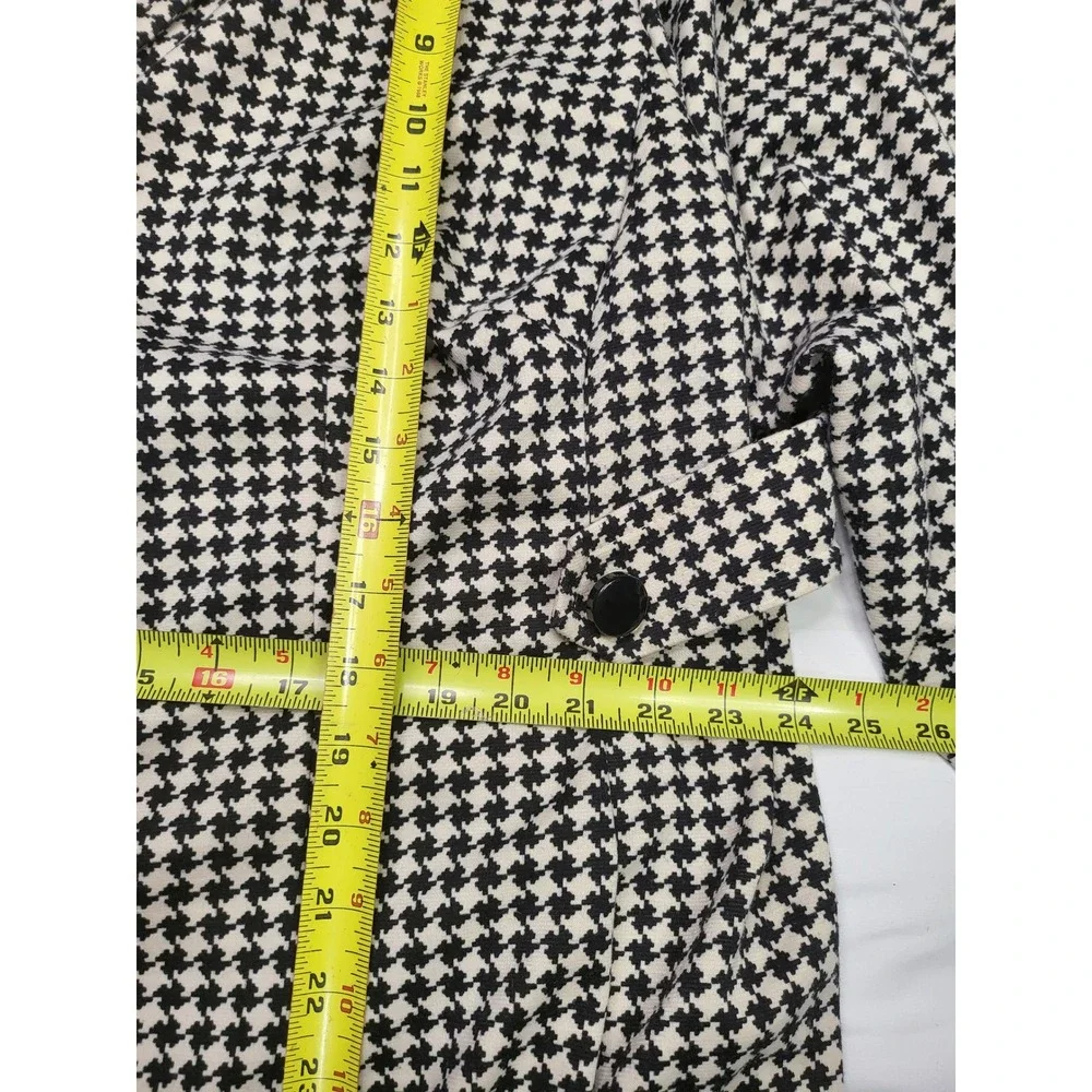 Julian Taylor New York Houndstooth Longline Jacket Blazer Black White Size 22W - Picture 6 of 7